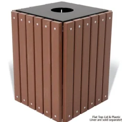 Ultra-Play Recycled Plastic Square Outdoor Trash Receptacle^ Trash & Recycling Bins