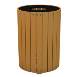 Frog Furnishings Resinwood Round Receptacles^ Trash & Recycling Bins
