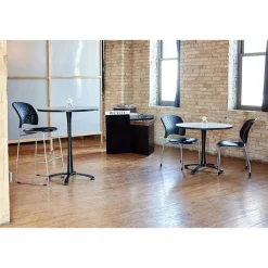 Safco Products Reve Collection Round Back Bistro-Height Chair w/ Sled Base (31” H Fixed Height)^ Cafe Stools|Stools