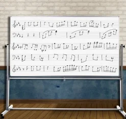 Luxor Reversible Mobile Magnetic Music Whiteboard (4' x 6')^ Graphic Boards