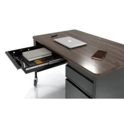 Hirsh Industries Right Hand Mobile Teacher Desk w/ Single Pedestal - 48” W x 30” D^ Teacher Desks|Instructor Desks