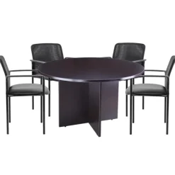 Boss Round Conference Table Set w/ Four Guest Chairs^ Conference Table & Chair Packages