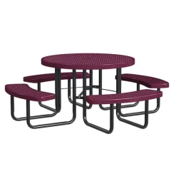 Leisure Craft Round Outdoor Picnic Tables with Expanded Metal Frame^ Picnic Tables|Outdoor Picnic