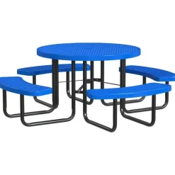 Leisure Craft Round Outdoor Picnic Tables with Expanded Metal Frame^ Picnic Tables|Outdoor Picnic
