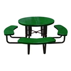 Leisure Craft Round Outdoor Picnic Table with Perforated Metal Frame^ Picnic Tables|Outdoor Picnic