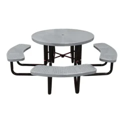 Leisure Craft Round Outdoor Picnic Table with Perforated Metal Frame^ Picnic Tables|Outdoor Picnic