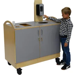 Wood Designs Sanitation Station^ Mobile Cabinets|Safety Stations