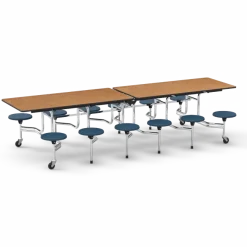 Virco 12-Seat Mobile Folding Stool Cafeteria Table (12' X 29'' H)^ Cafeteria|Cafeteria Tables