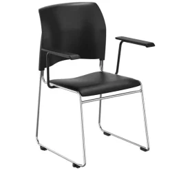 National Public Seating 8700 Series Cafetorium Plush Vinyl Arm Chair^ Padded Stack Chairs