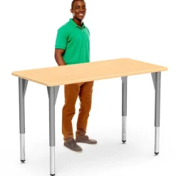 Virco 5000 Series Standing Height Adjustable Activity Tables^ Stand-Up Student Desks