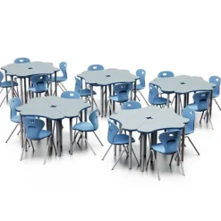 Allied Set of 24 Velocity Delta Desks & 24 Oracle 4-Leg Chairs Package^ Desk & Chair Packages|Classroom Desks & Chairs