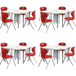 Allied Set of 120 Velocity Dry Erase Delta Desks & 120 Oracle 4-Leg Chair Package^ Desk & Chair Packages|Classroom Desks & Chairs