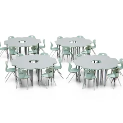 Allied Set of 24 Velocity Pinnacle Desks & 24 Oracle 4-Leg Chairs Package^ Desk & Chair Packages|Classroom Desks & Chairs