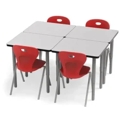 Allied Set of 24 Velocity Rectangle Desks & 24 Oracle 4-Leg Chair Package^ Desk & Chair Packages|Classroom Desks & Chairs