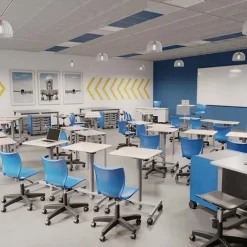 Smith System Silhouette Sit + Stand Student Desks^ Stand-Up Student Desks|Open Front School Desks