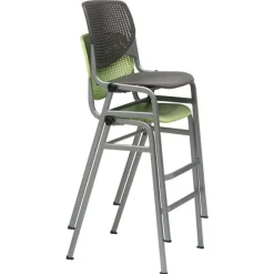 KFI Seating Silver Base Cafe Table with Six Kool Barstools- 36'' X 72'' Rectangle^ Cafe Table & Chair Sets|Conference Table & Chair Packages
