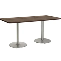 KFI Seating Silver Base Cafe Table with Six Kool Stack Chairs- 36'' X 72'' Rectangle^ Cafe Table & Chair Sets|Conference Table & Chair Packages