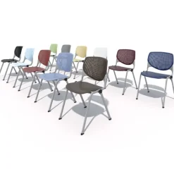KFI Seating Silver Base Cafe Table with Six Kool Stack Chairs- 36'' X 72'' Rectangle^ Cafe Table & Chair Sets|Conference Table & Chair Packages