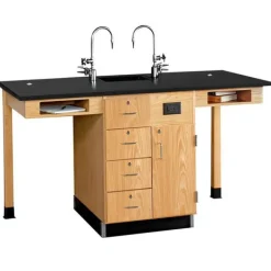 Diversified Spaces Single Face Science Service Island^ Science Workstations
