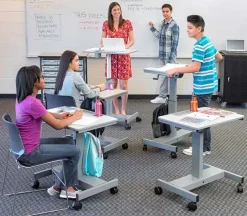 Luxor Sit and Stand Student Desk - Crank^ Stand-Up Student Desks