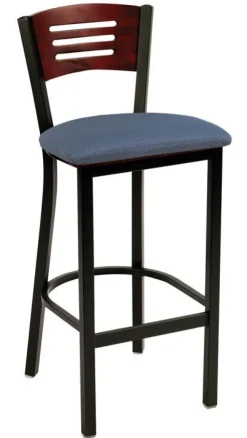 KFI Seating Slat Back Cafe Stool w/ Padded Seat^ Cafe Stools|Stools