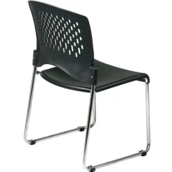 Office Star Sled Base Stack Chair- Set of 2^ Plastic Stacking Chairs