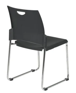Office Star Sled Base Stack Chair, Set of 2^ Plastic Stacking Chairs