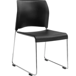 National Public Seating Sled Base Stack Chairs with Waterfall Seat^ Plastic Stacking Chairs