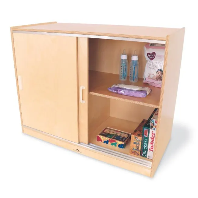 Whitney Brothers Sliding Door Floor Cabinet^ Counter-Height Storage