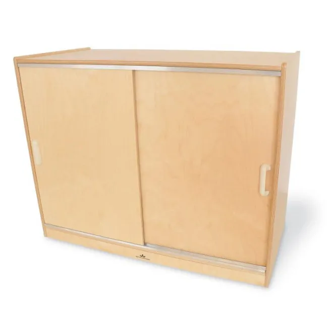 Whitney Brothers Sliding Door Floor Cabinet^ Counter-Height Storage