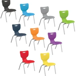 Mooreco Small Shapes Desk + Hierarchy 4-Leg Chair Bundle Set^ Desk & Chair Packages|Classroom Desks & Chairs