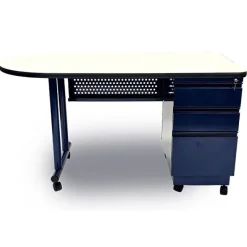 Columbia SmartSpace Pro Single Pedestal Teacher Desk with Casters^ Teacher Desks|Instructor Desks