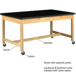 Diversified Spaces Solid Epoxy Resin Top Hardwood Science Table (24'' D X 48'' W)^ Science|Science Tables