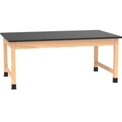 Diversified Spaces Solid Epoxy Resin Top Hardwood Science Table (42'' D X 54'' W)^ Science|Science Tables