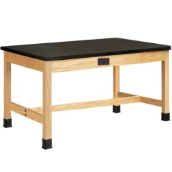 Diversified Spaces Solid Epoxy Resin Top Hardwood Science Table (42'' D X 72'' W)^ Science|Science Tables