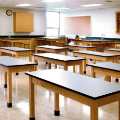 Diversified Spaces Solid Phenolic Resin Top Hardwood Science Table (42'' D X 48'' W)^ Science|Science Tables