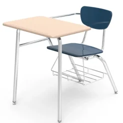 Virco Solid Plastic Top Chair Desk with Bookrack^ Combo Chair Desks