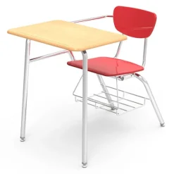 Virco Solid Plastic Top Chair Desk with Bookrack^ Combo Chair Desks