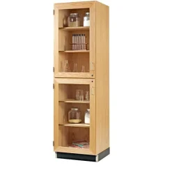 Diversified Spaces Split Level Storage Cabinet with Glass Doors^ Lab Storage|Tall Cabinets