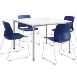 KFI Seating Spright Table & Lola Chair Set w/ Sled Base^ Cafe Table & Chair Sets|Cafe Tables