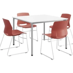 KFI Seating Spright Table & Lola Chair Set w/ Sled Base^ Cafe Table & Chair Sets|Cafe Tables