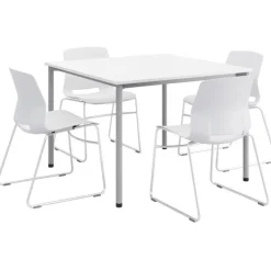 KFI Seating Spright Table & Lola Chair Set w/ Sled Base^ Cafe Table & Chair Sets|Cafe Tables