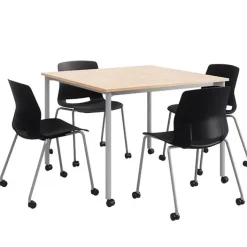 KFI Seating Spright Table & Lola Chair Set w/ Casters^ Cafe Table & Chair Sets|Cafe Tables