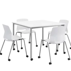 KFI Seating Spright Table & Lola Chair Set w/ Casters^ Cafe Table & Chair Sets|Cafe Tables