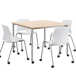 KFI Seating Spright Table & Lola Chair Set w/ Casters^ Cafe Table & Chair Sets|Cafe Tables