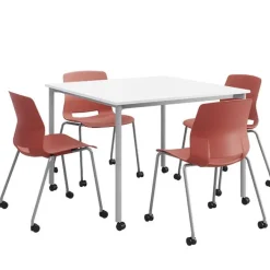 KFI Seating Spright Table & Lola Chair Set w/ Casters^ Cafe Table & Chair Sets|Cafe Tables