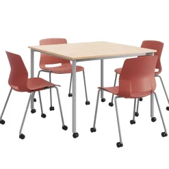 KFI Seating Spright Table & Lola Chair Set w/ Casters^ Cafe Table & Chair Sets|Cafe Tables