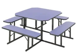 Barricks Square Cafeteria Bench Table - 48'' SQ^ Cafeteria|Cafeteria Tables
