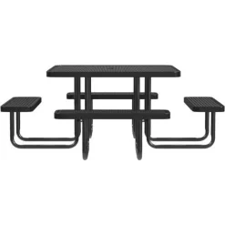 Leisure Craft Square Outdoor Picnic Tables with Expanded Metal Frame^ Picnic Tables|Outdoor Picnic