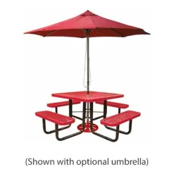 Leisure Craft Square Outdoor Picnic Table with Perforated Metal Frame^ Picnic Tables|Outdoor Picnic